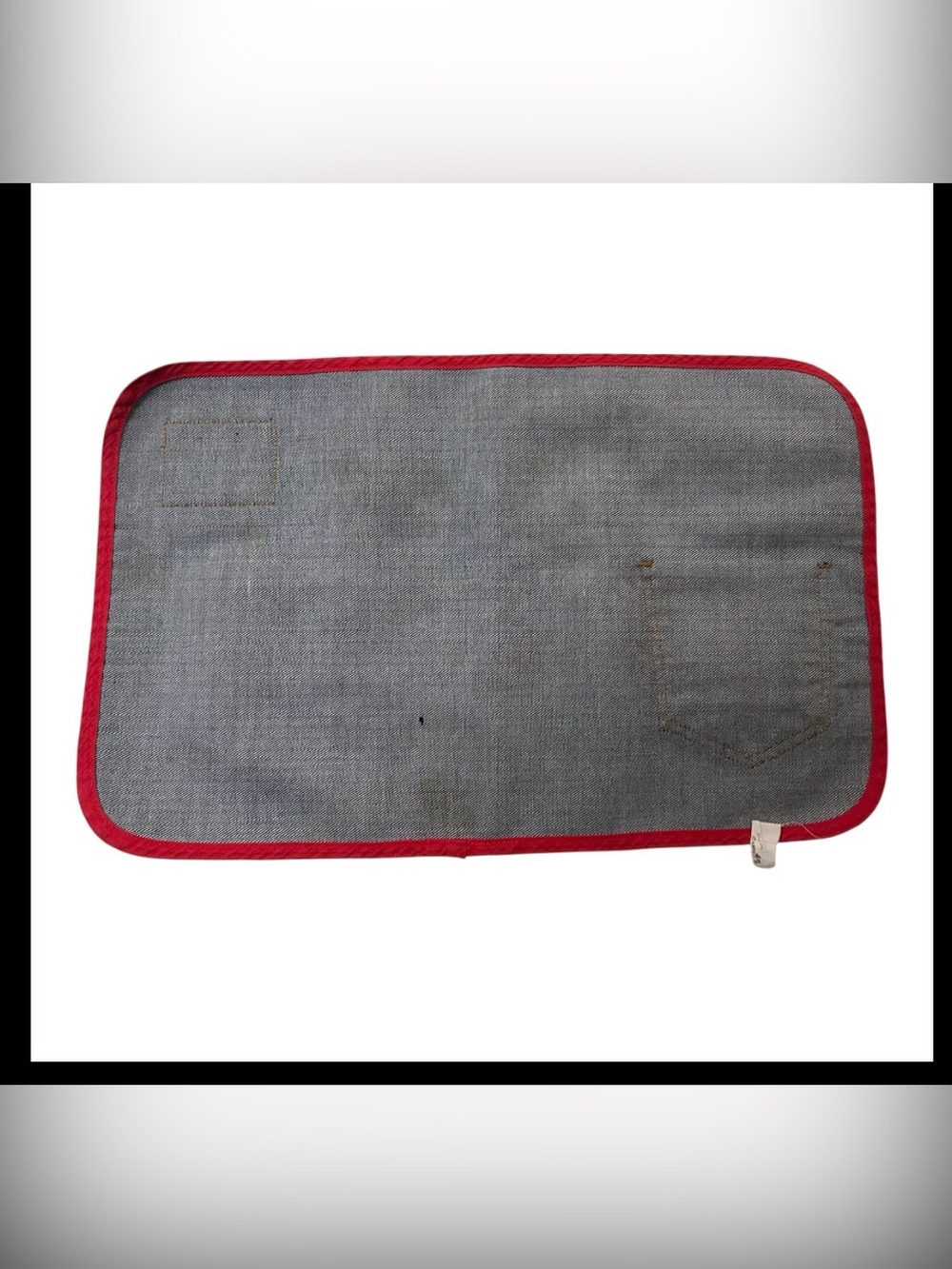Levi's Navy Denim Placemats with Red Trim and Tan Leather Patches - Picture 3 of 6